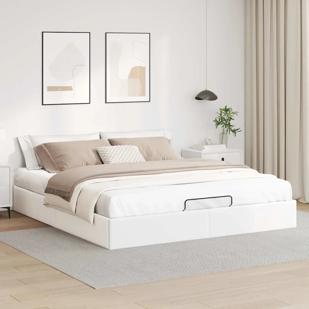 Struttura Letto Pouf senza Materasso 200x200 cm Similpelle