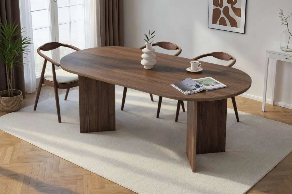 Tavolo da pranzo in legno "Sabella" 200 x 90 x 75 cm - Noce