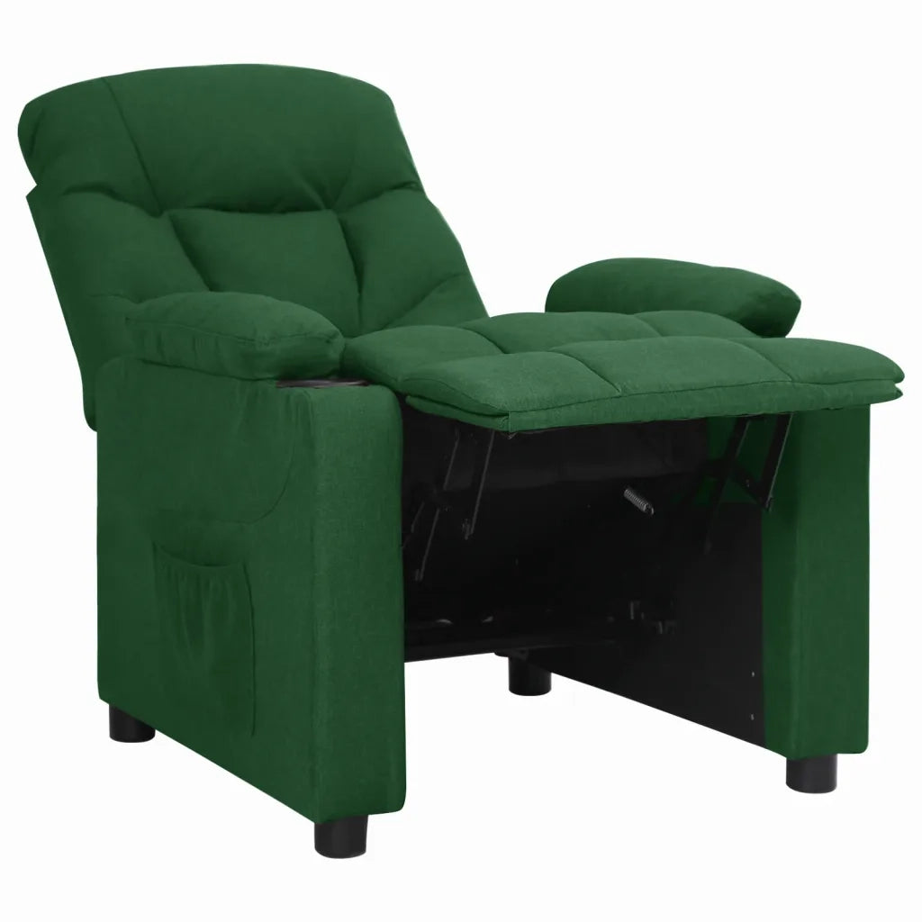Poltrona Reclinabile in Tessuto Verde Scuro 339088