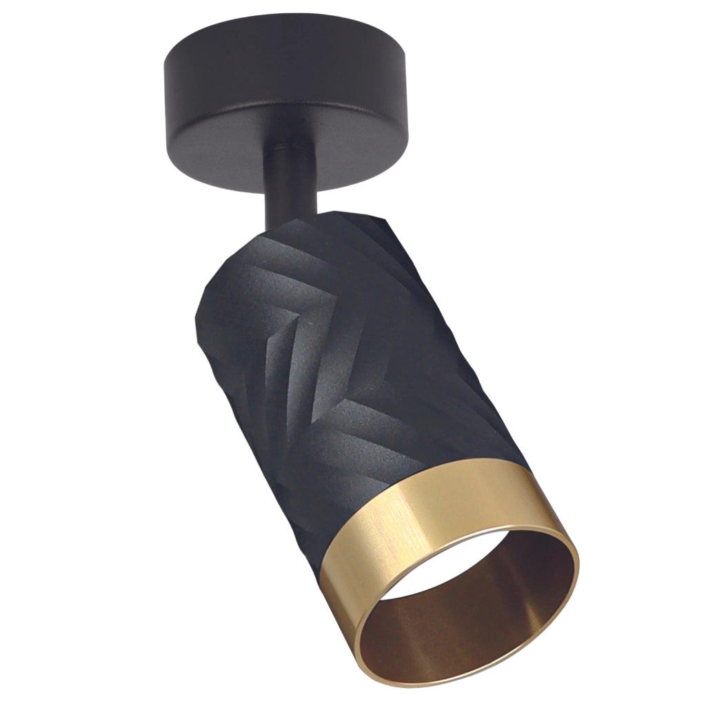 Faretto parete/soffitto 1 luce GU10 nero/oro Polux Arras
