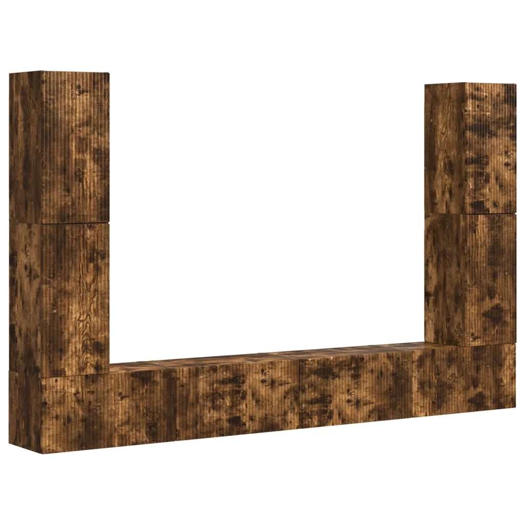 Set mobile TV 8 pcs Rovere fumé Legno multistrato 3409137