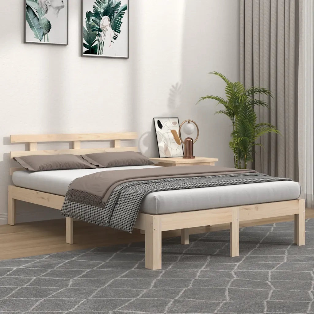 Giroletto senza Materasso-Struttura Letto Ambrato in Legno Massello 120x200 cm 812301
