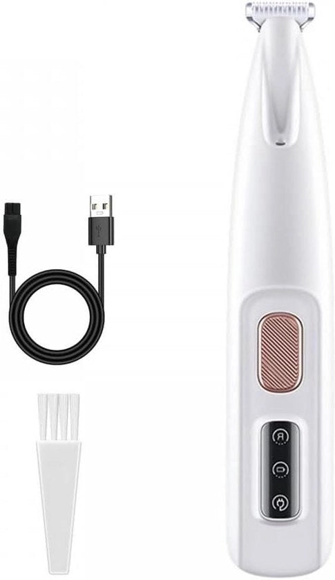 Tondeuse elettrica ricaricabile e wireless per cani e gatti con basso livello di rumore e luce LED - adatta per zampe, occhi e orecchie