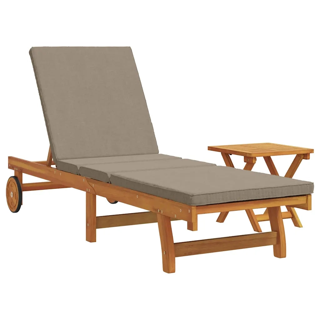 Lettino da sole 2 pcs Marrone Legno di Acacia Massello 3325203