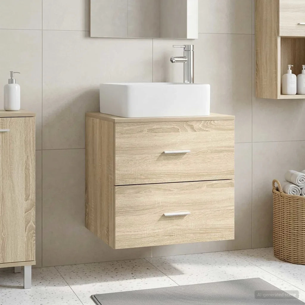 Mobile Lavabo da Parete Rovere Sonoma 53 x 34,5 x 63 cm 890288