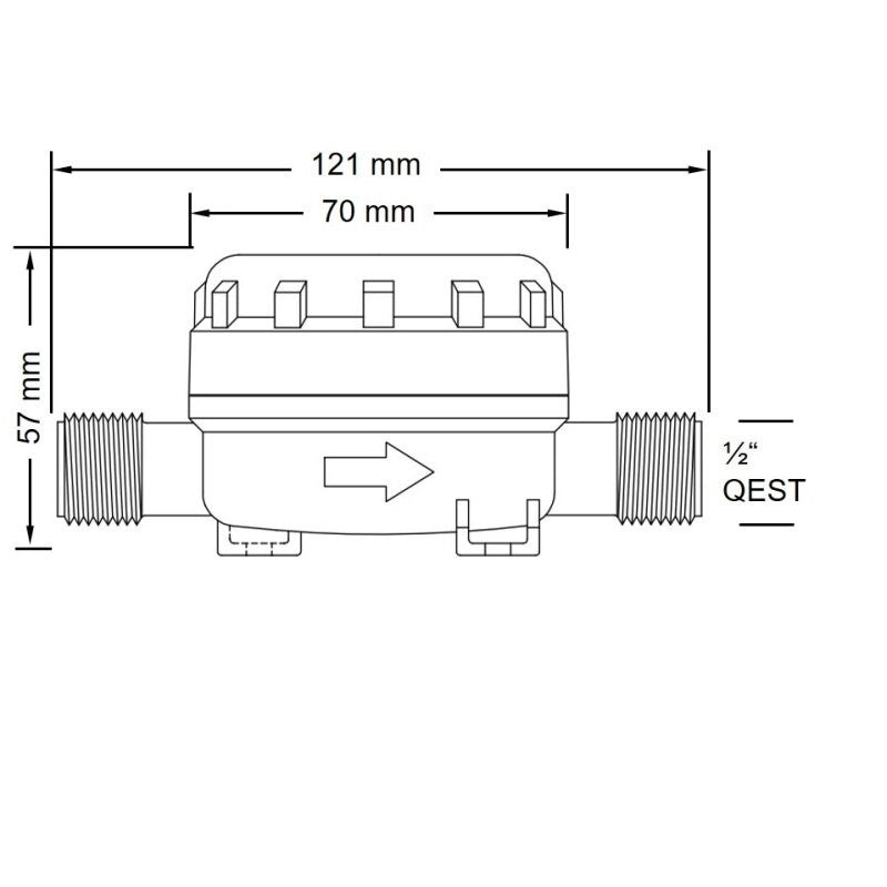 FILTRO PORTAGOMMA FILETTATO IN-LINE FILTER 1/2" QEST 40 MESH