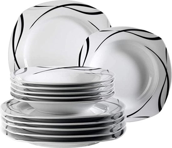 Set di servizio per zuppe e insalate, grande piatto per insalate, scodella per zuppe, resistente al magnetron, sicuro in forno a microonde, lavabile in dishwasher