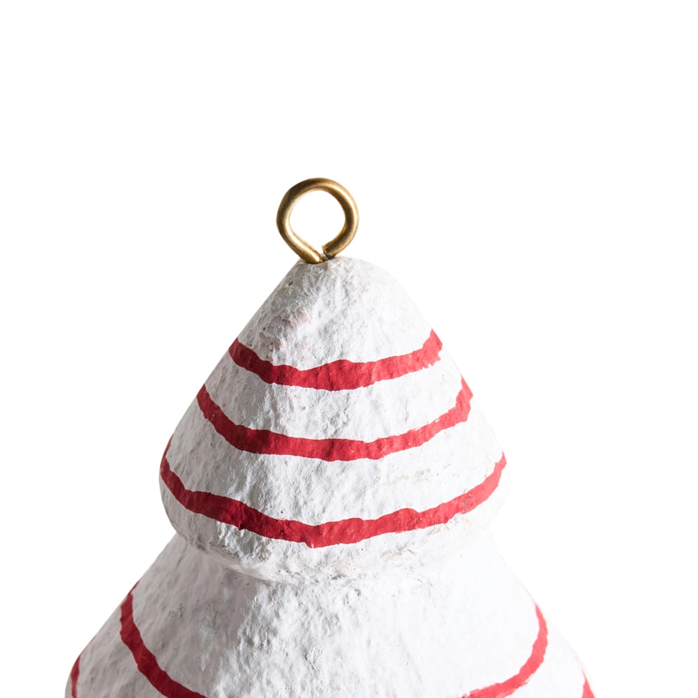 Set di 12 decorazioni natalizie per l'albero di Natale bianche e rosse  Decorazioni in cartapesta da appendere Decorazioni per Natale