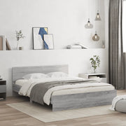 Giroletto con Testiera-Struttura Letto con testiera Grigio Sonoma 150x200 cm