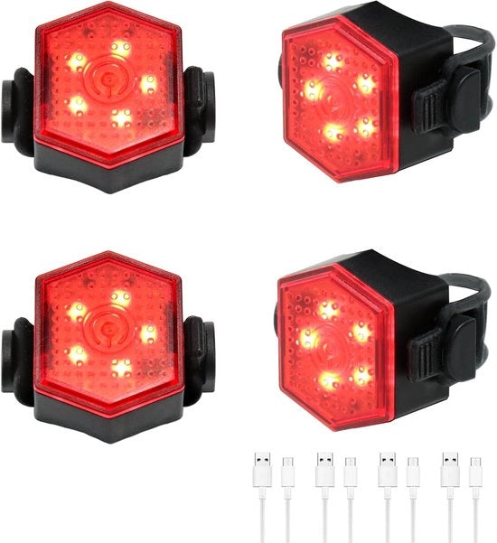 4 Pezzi di Luce di Sicurezza LED Clip On - per Corridori, Bici, Cani - Luce di Strobe Alta Visibilità - Camminata Notturna Jogging Ciclismo