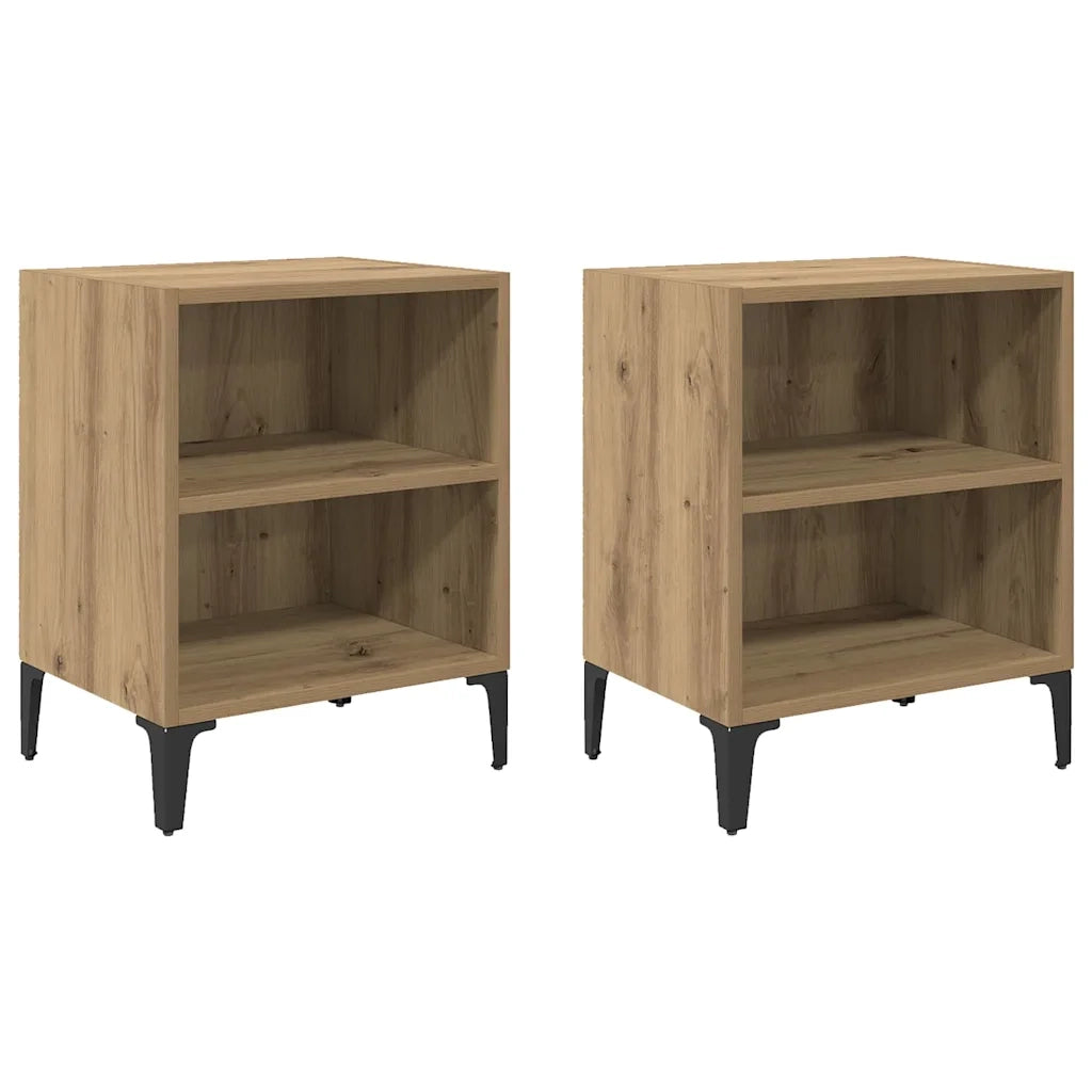 Armadio da Notte 2 pcs Rovere artigianale 40 x 30 x 50 cm 875101