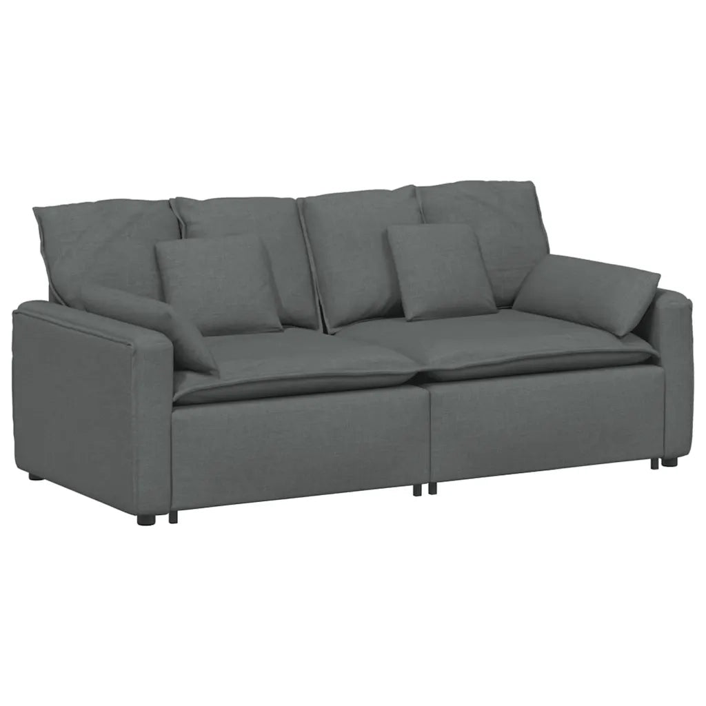 vidaXL Divano Modulare con Cuscini Grigio Scuro