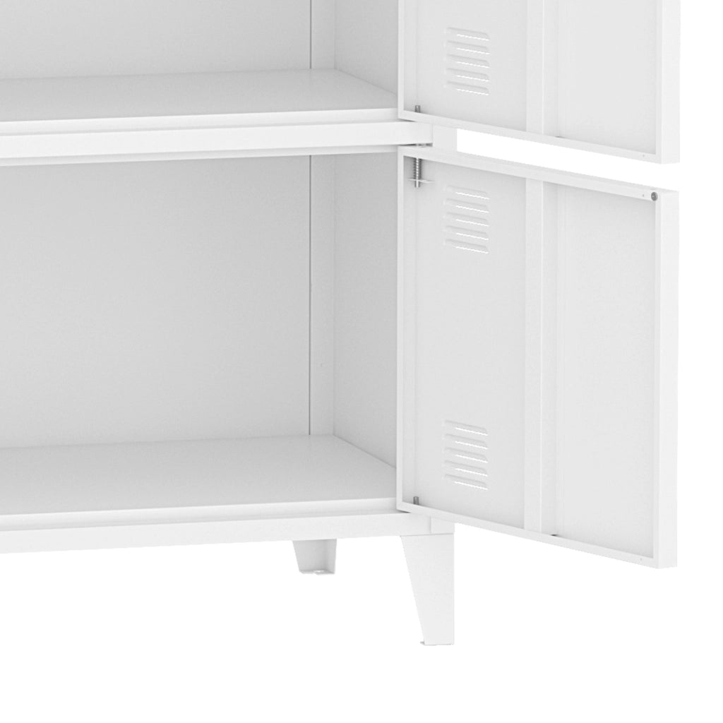 Armadio Hamina Mobile in Acciaio per Archivio 113 x 80 x 40 cm Bianco [en.casa]