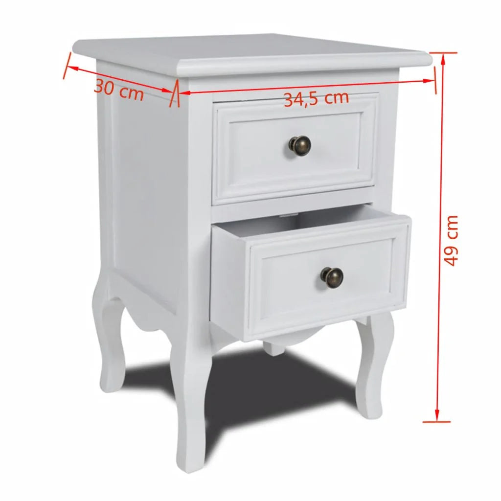Comodino comodino cassettiera mobili per camera da letto 2 pezzi con 2 cassetti MDF bianco 1402190