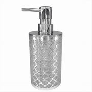 Trade Shop - Dispenser Sapone Liquido Accessorio Bagno Argento Stile Barocco Dosatore 59106 -