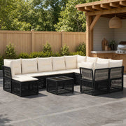 Set Divano da Giardino 11 pz Nero polyrattan 3434449