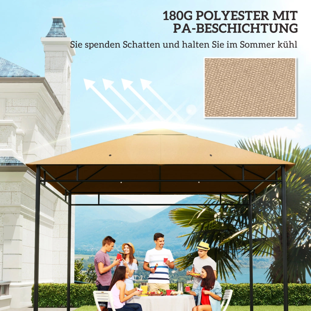 Tetto di ricambio per gazebo giardino ¨C Xylo ¨C Poliestere beige 2,98x2,95 m
