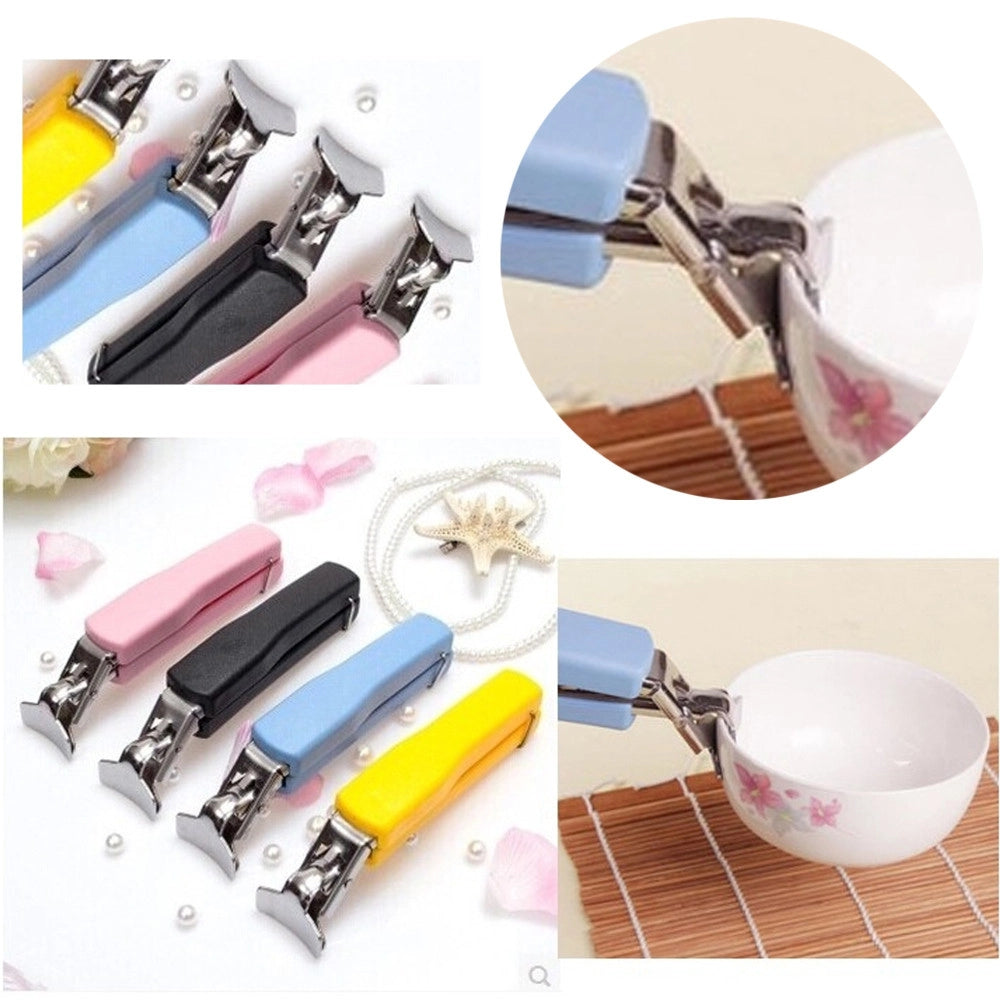 Trade Shop - Presine Presina Presa Antiscottatura Piatti Acciaio Inox Gomma Silicone Piatto Ciotola -
