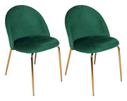 Sedia da pranzo imbottita in velluto verde scuro (2 pz) - Nicole - SD30NIG