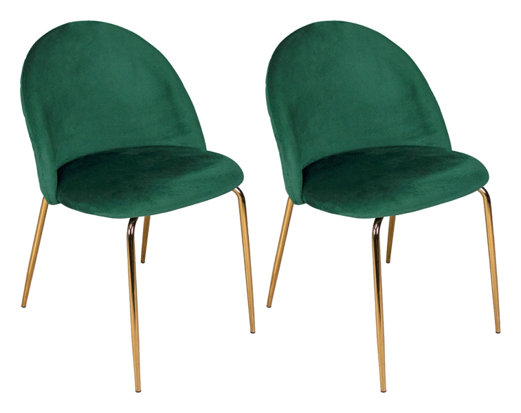 Sedia da pranzo imbottita in velluto verde scuro (2 pz) - Nicole - SD30NIG