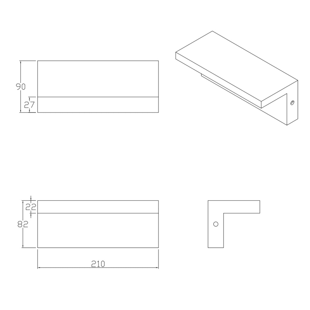 Applique esterna LED 10W 4000K nera IP54 TESA Q Polux