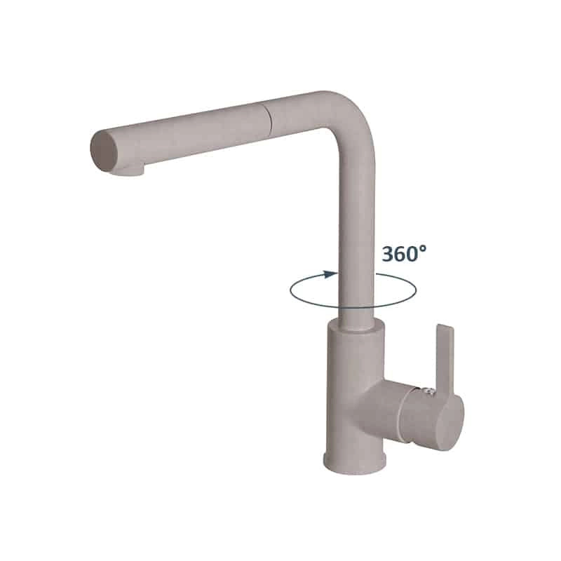 Rubinetto Miscelatore Cucina Quareco monocomando doccetta estraibile Avena QMHC02AV