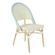 Sedia da giardino in rattan blu e alluminio
