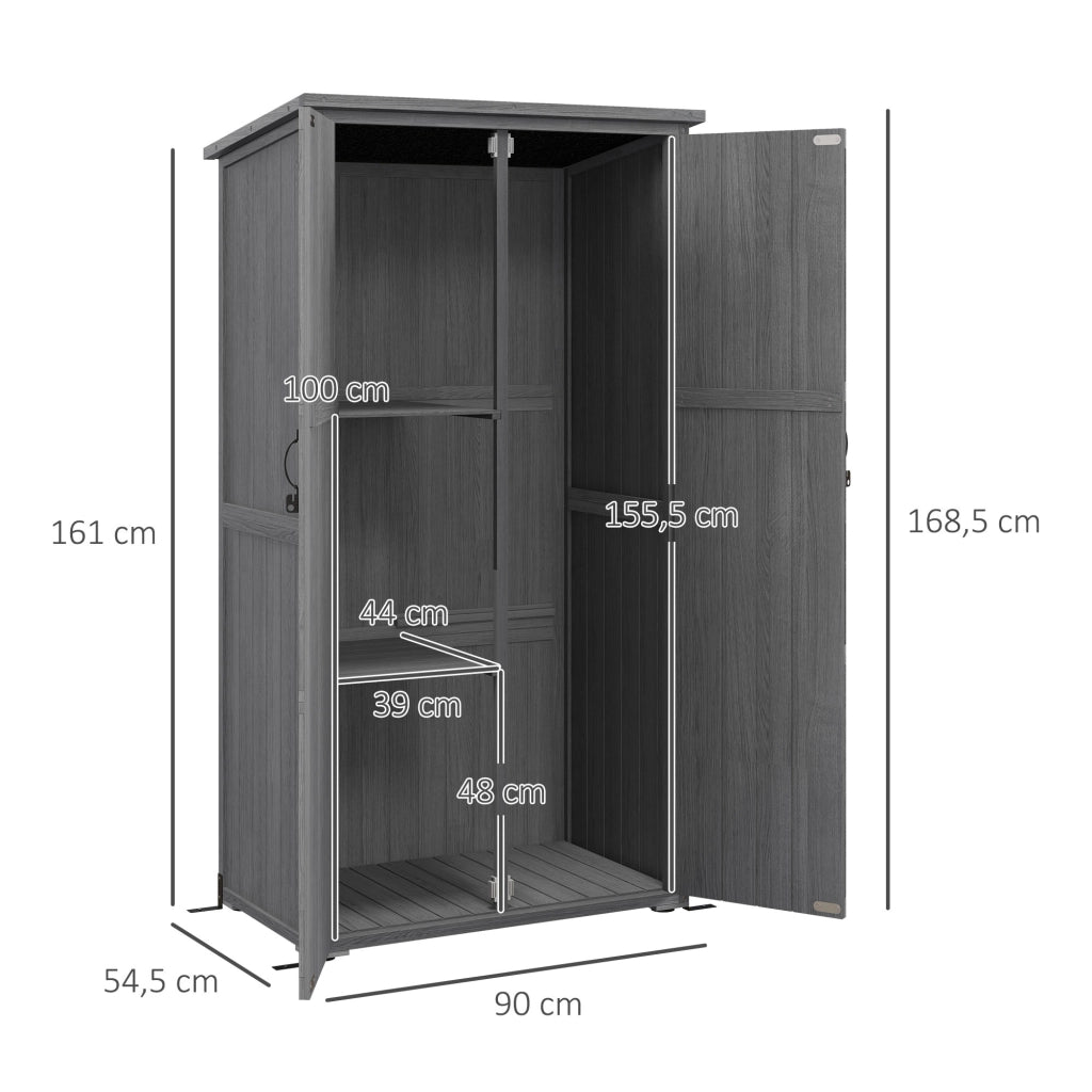 Casetta da Giardino ¨C Zephmum ¨C Legno Massello, 90x54.5x168.5 cm, Grigio