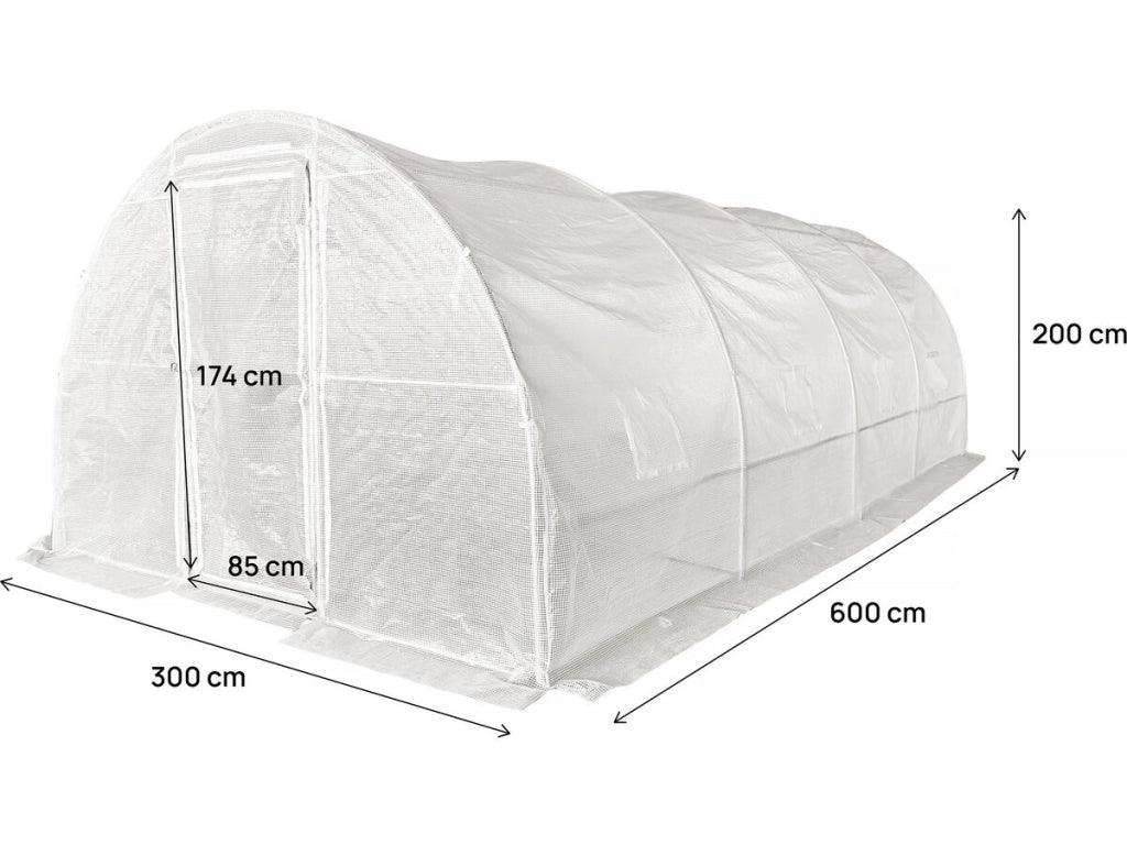 Copertura per serra a tunnel da giardino "Mimosa" - 18 m² - 180 g - Bianco