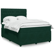 Giroletto a Molle con Materasso Verde Scuro 140x190 cm Velluto 3294643