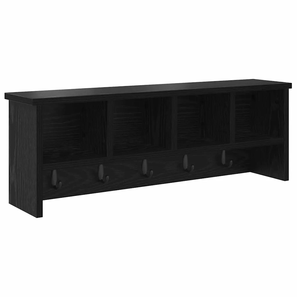 vidaXL Appendiabiti a muro con lo scaffale Rovere nero 75 x 16 x 26 cm