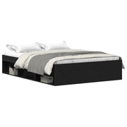 Letto matrimoniale | Letto per adulti | Giroletto senza Materasso Rovere Nero 120x190 cm Truciolato