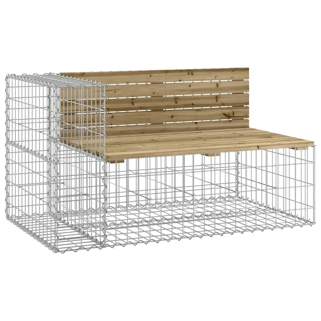 Panchina da Giardino | Panca da Giardino Design Gabbione 122x71x65,5cm Pino Impregnato
