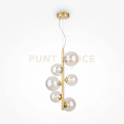 SOSPENSIONE DALLAS ORO CON 6 LUCI AMBRA