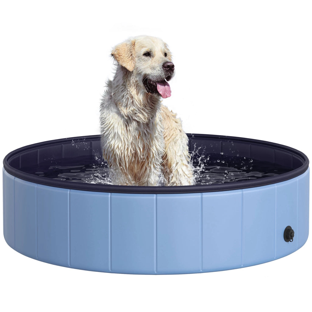 Vasca Pieghevole per Cani Gatti ¨C zephmum ¨C PVC Blu ?120x30 cm
