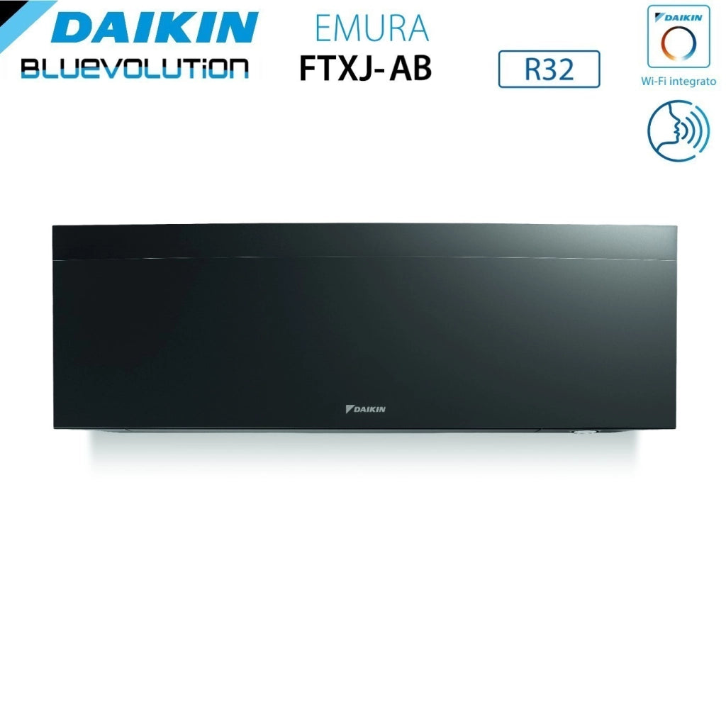 Unità Interna a Parete Daikin Bluevolution serie EMURA BLACK III 7000 Btu FTXJ20AB R-32 Wi-Fi Integrato Colore Nero