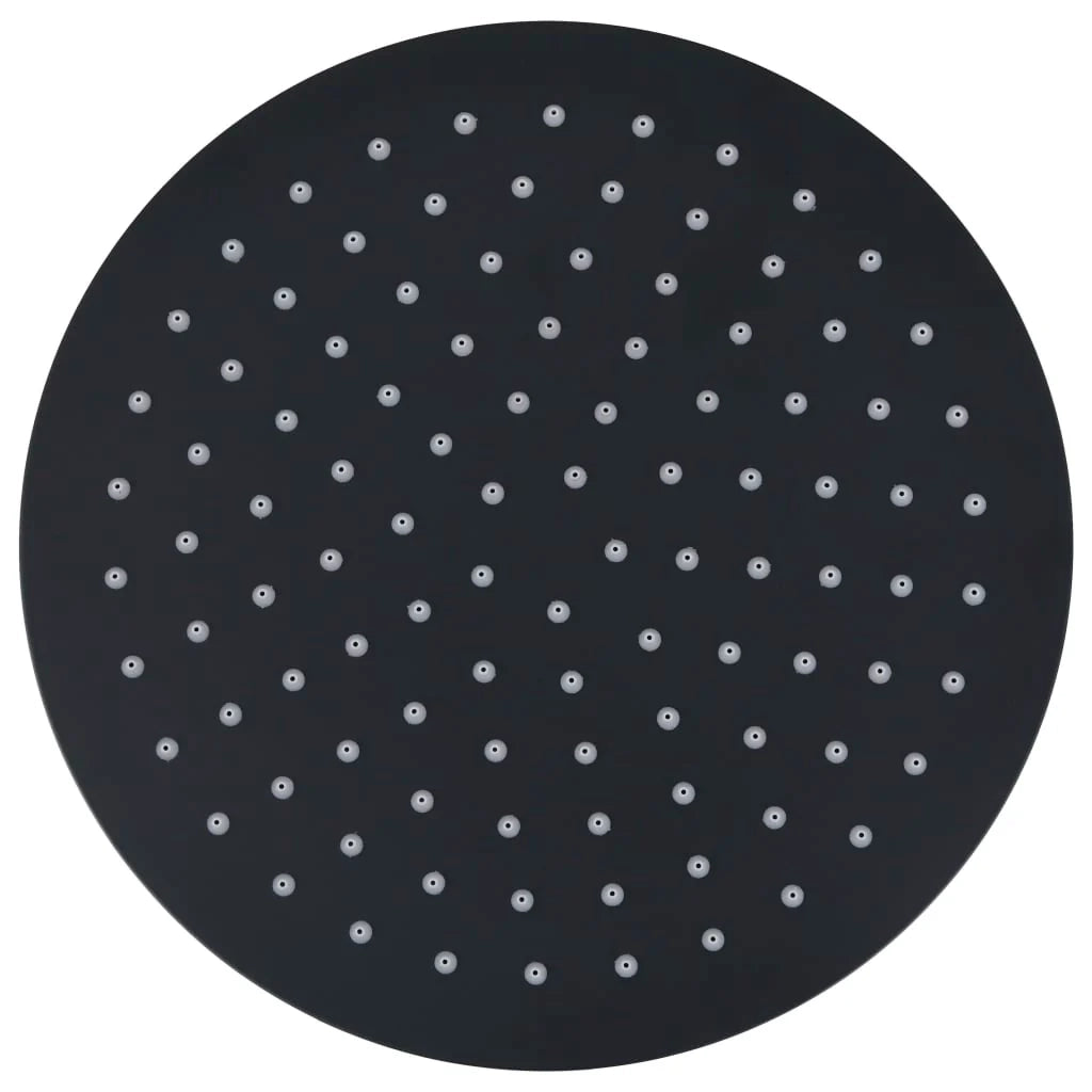 Soffione doccia a pioggia soffione doccia accessorio per il bagno acciaio inox 25 cm rotondo nero 02_0002073