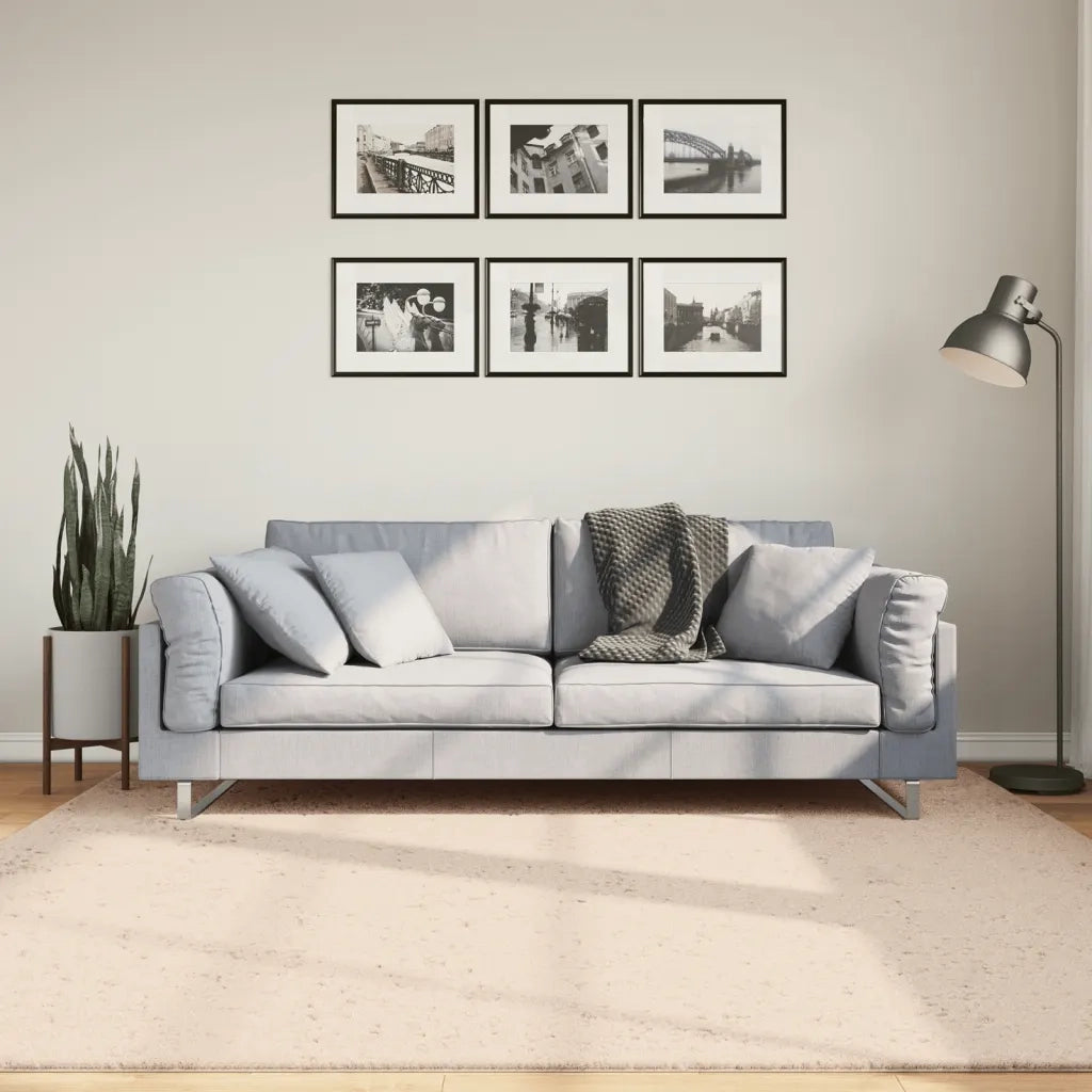 Tappeto del soggiorno | Tappeto a Pelo Corto HUARTE Morbido e Lavabile Beige 200x200 cm