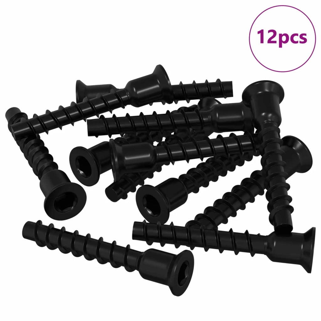 Vite a testa esagonale 12 pz Nero 7 x 40 mm Ferro CFW3633991