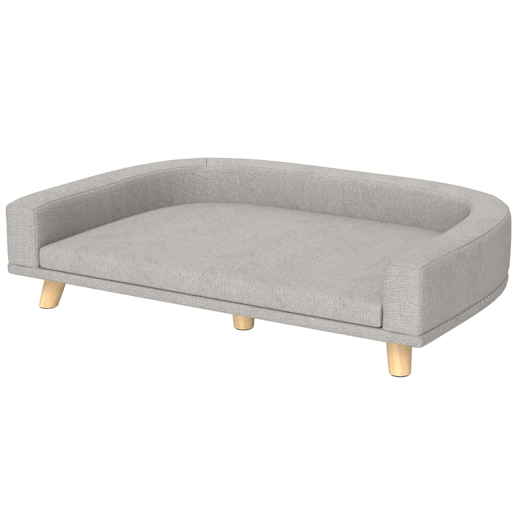 Letto per cani grande con cuscino lavabile ¨C zephmum ¨C grigio 98x67x25 cm