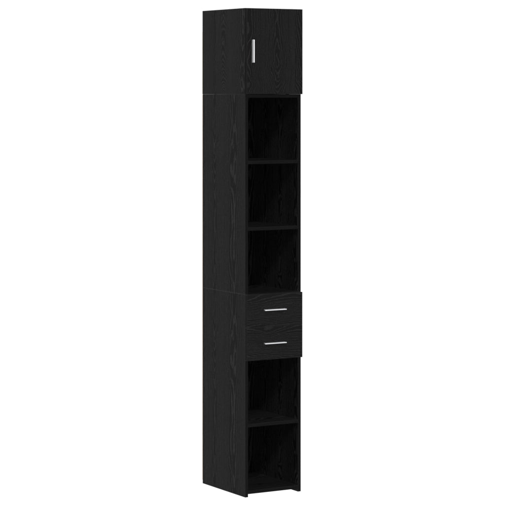 Cabinet slim  Rovere nero 30x42.5x225 cm Legno ingegnerizzato