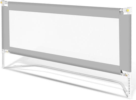 Barriera di Sicurezza per Letto - Estensione 150cm - Barriera di Sicurezza con Blocco di Sicurezza - Protezione di Sicurezza per Letto - Barriera di Sicurezza - Opaca 66-78 cm Altezza - Barriera di Sicurezza in Grigio con Cintura di Fissaggio