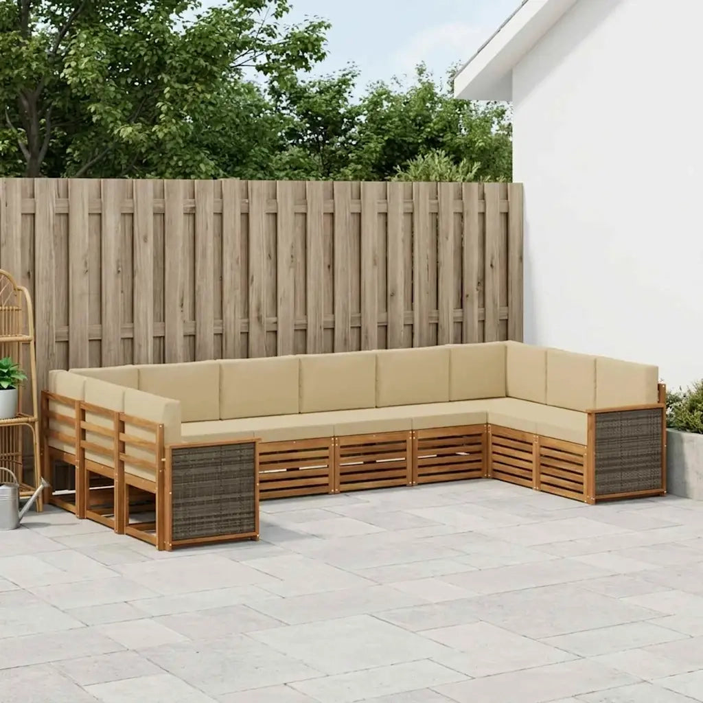 Set divano sezionale con cuscino 7 pcs Naturale 3384889
