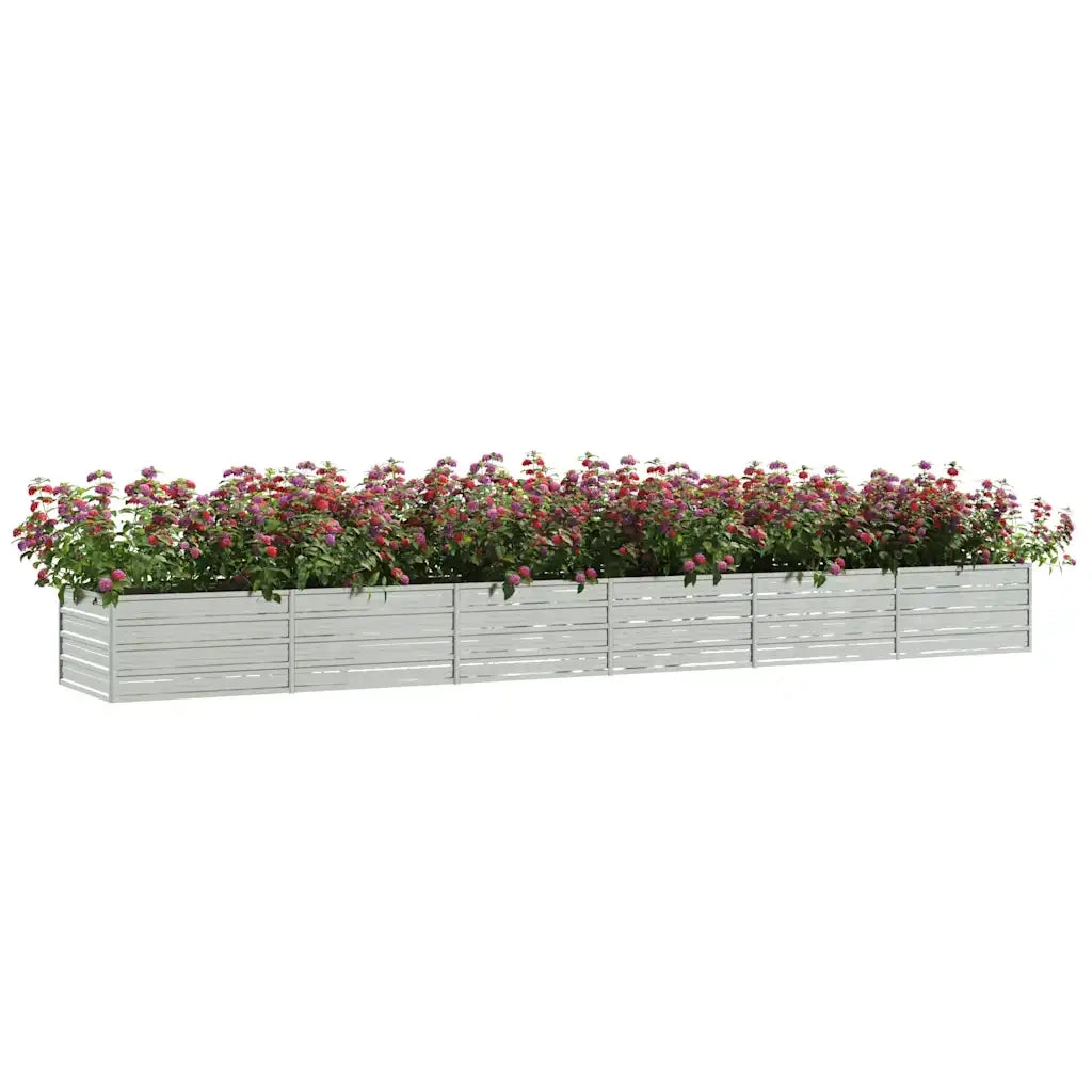 Letto Rialzato Giardino 480x80x45 cm in Acciaio Zincato Argento 316901