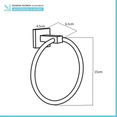 Set accessori a muro 5 pezzi in metallo cromato e viti incluse Rock