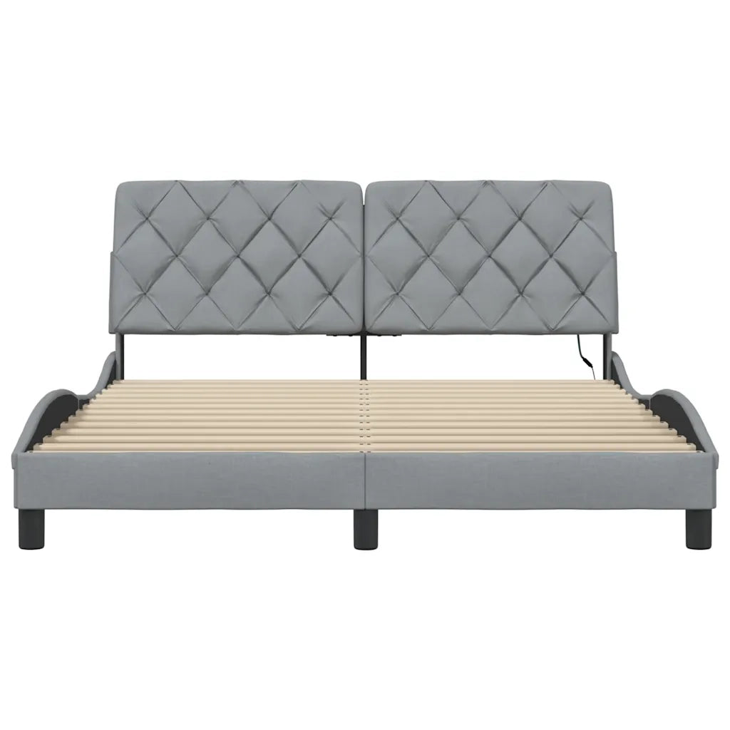 Giroletto con LED senza Materasso-Struttura Letto 160x200 cm Tessuto 946273