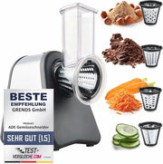 Raspacuore elettrico da cucina con 500 Watt di potenza e carcassa in acciaio inossidabile - Raspatura verdure, patate, formaggio