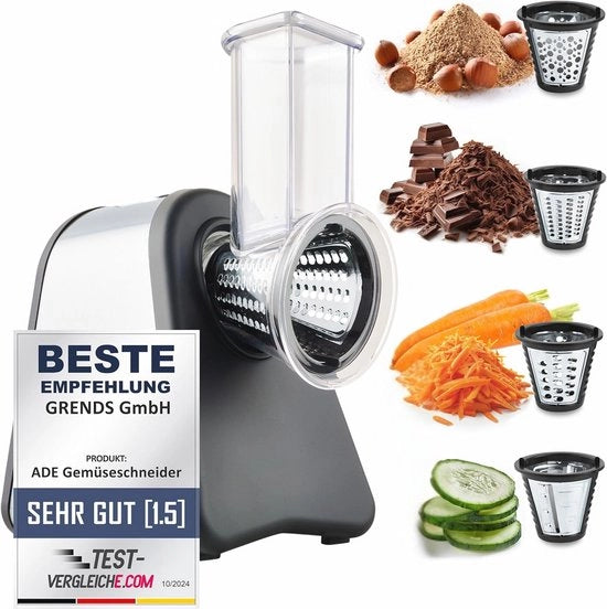 Raspacuore elettrico da cucina con 500 Watt di potenza e carcassa in acciaio inossidabile - Raspatura verdure, patate, formaggio