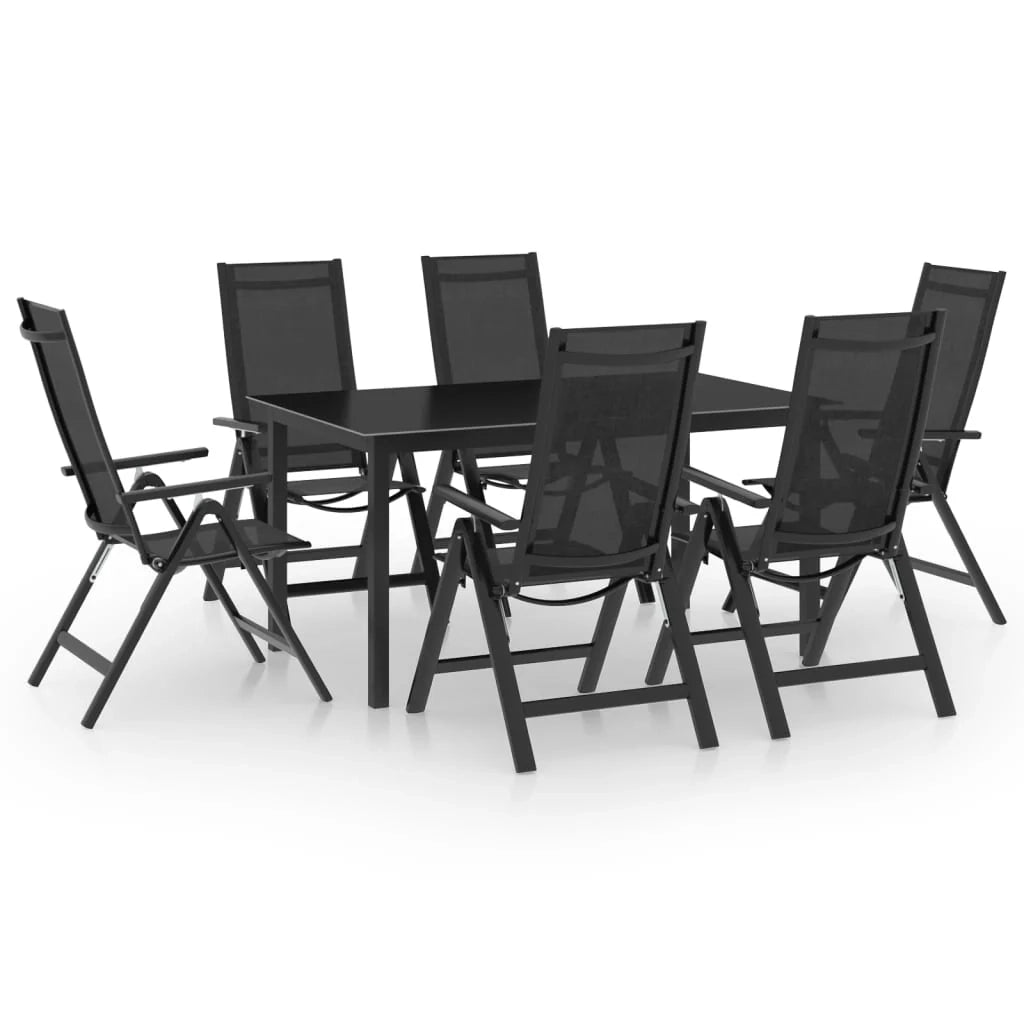 Set da pranzo da giardino per esterni in alluminio antracite da 7 pezzi 02_0013915