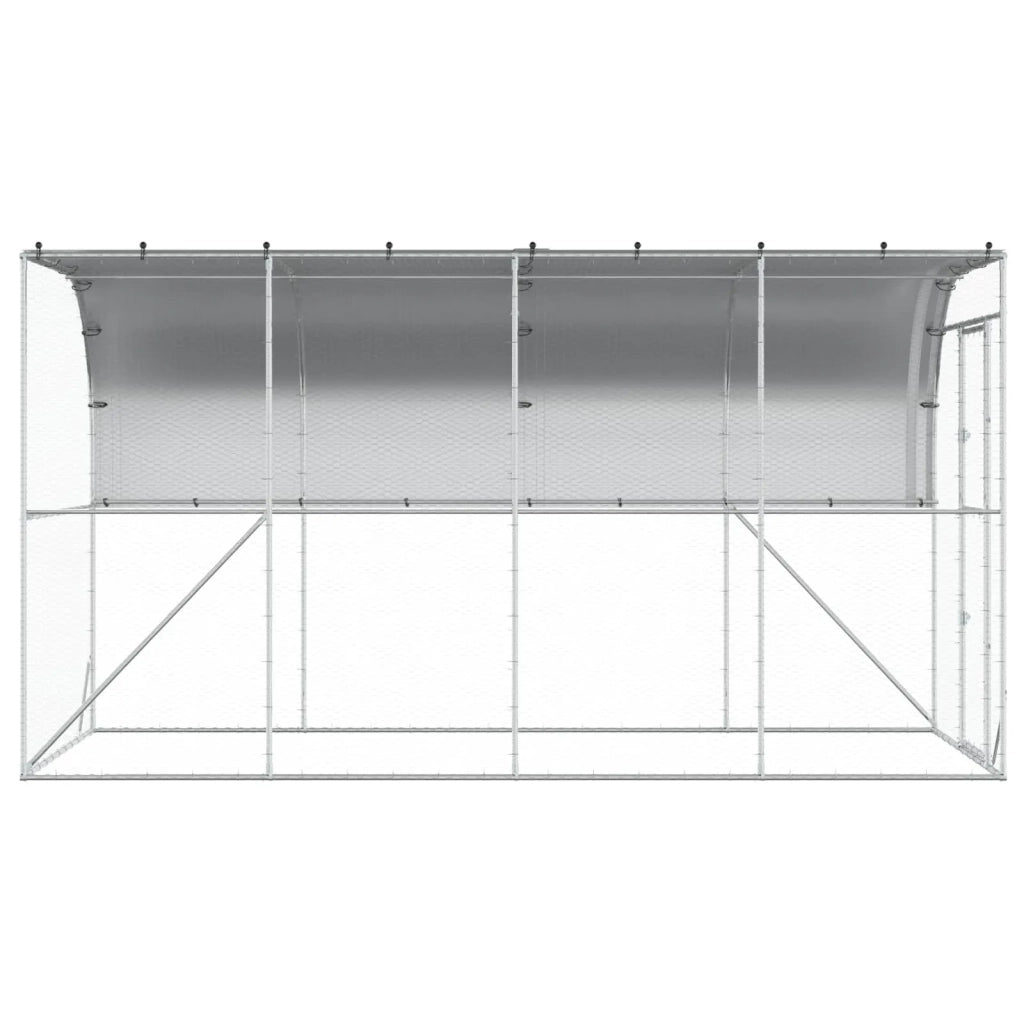Gabbia per Polli Contro il Muro Argento 600 x 150 x 215 cm 3434736